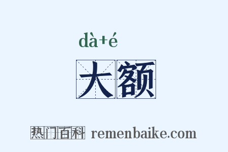 大额是什么意思的图片